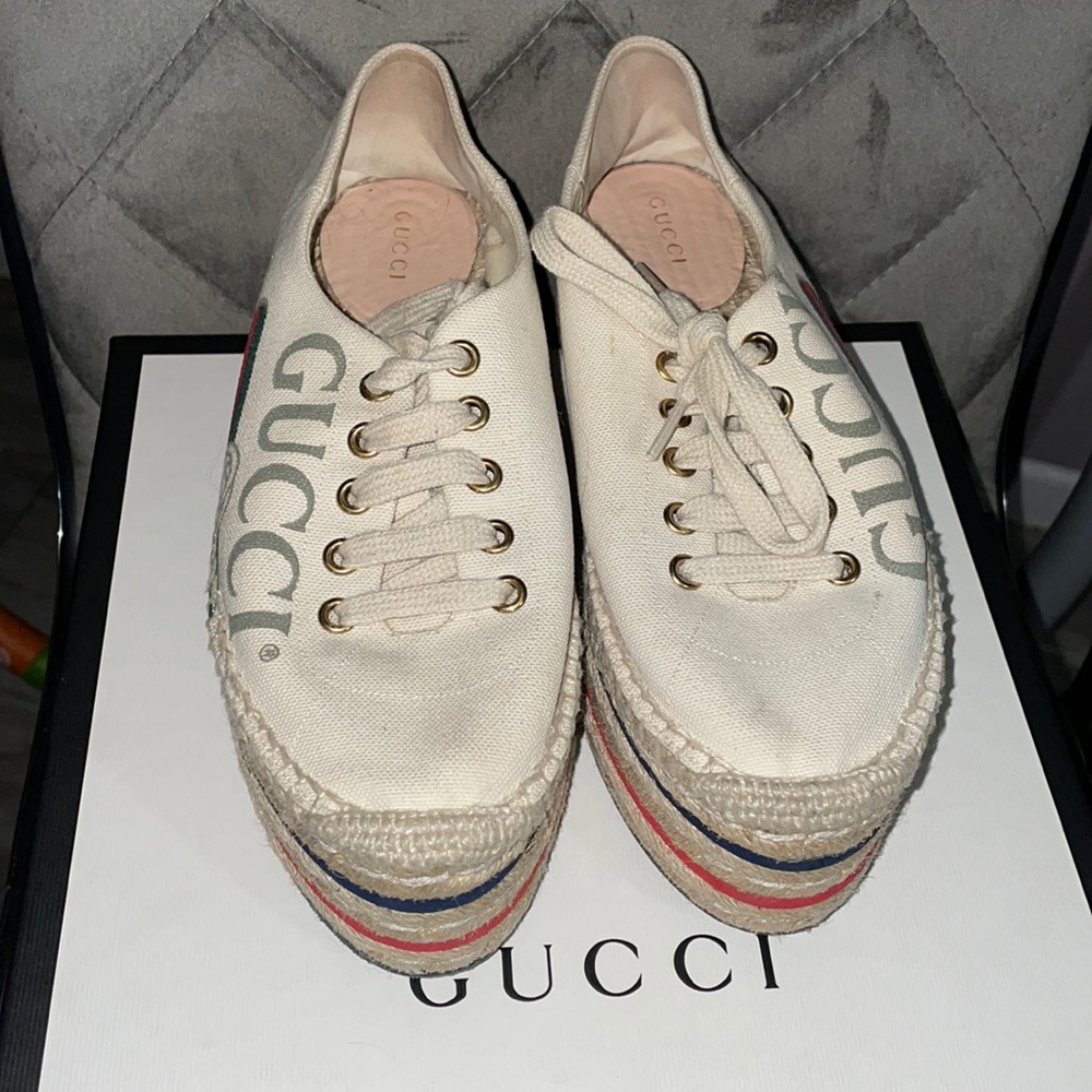 Gucci Platform Logo Canvas Sneaker Espadrille 🖤